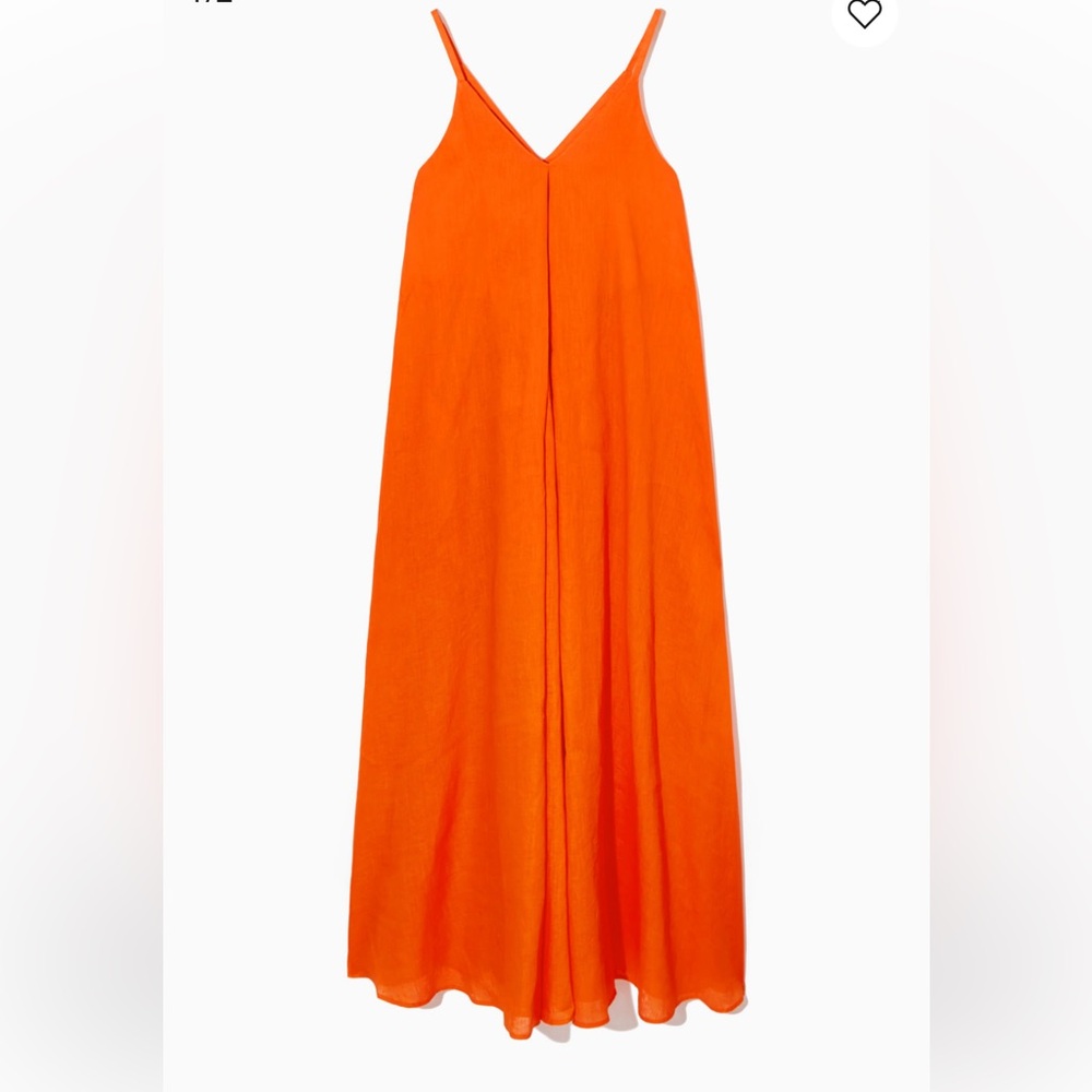 COS Bright Orange Spaghetti Strap Midi Dress